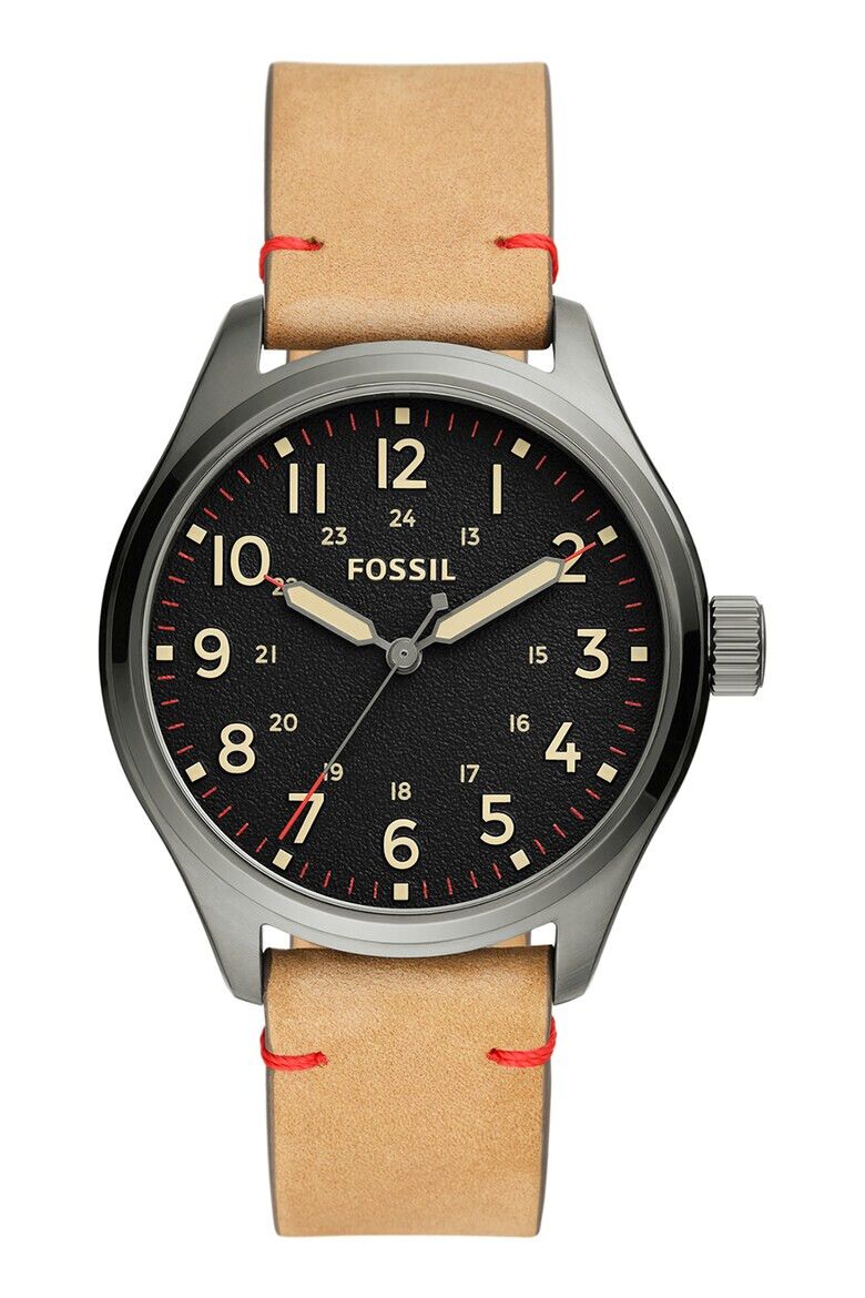 Fossil Кварцов часовник с кожена каишка - Pepit.bg