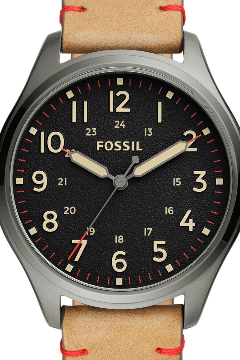 Fossil Кварцов часовник с кожена каишка - Pepit.bg