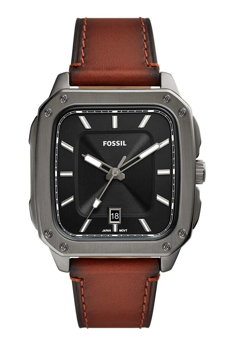 Fossil Кварцов часовник с кожена каишка - Pepit.bg