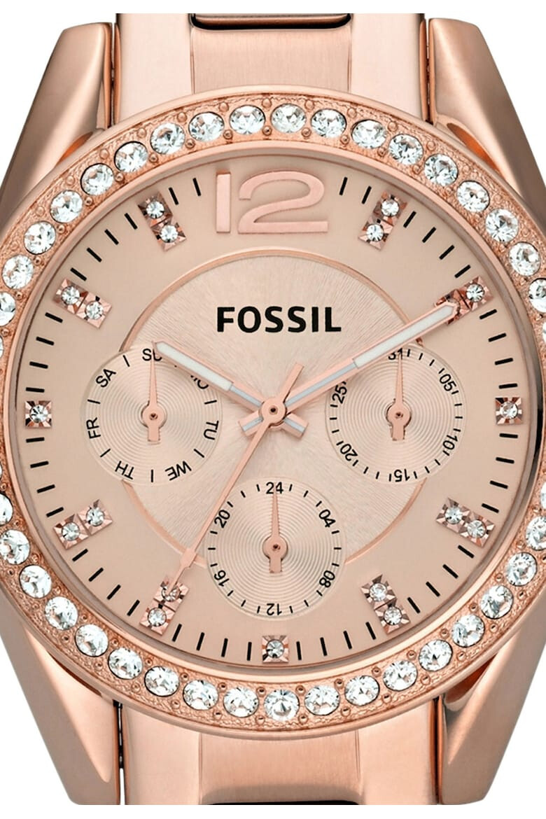 Fossil Мултифункционален часовник Riley с кристали - Pepit.bg