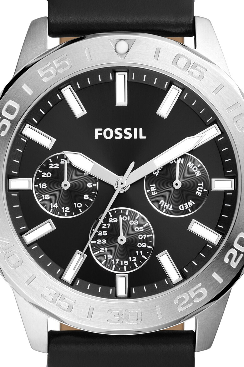 Fossil Мултифункционален часовник с кожена каишка - Pepit.bg