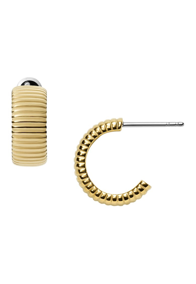 Fossil Обеци тип халки с рипс - Pepit.bg