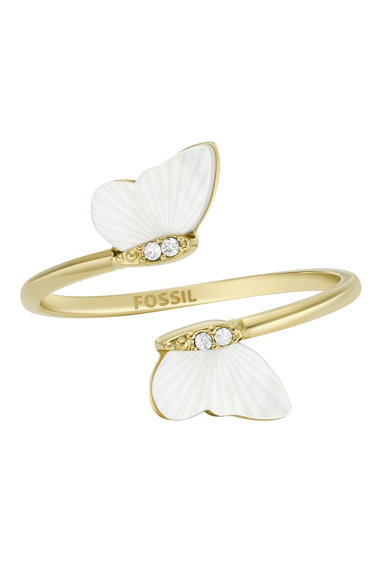 Fossil Пръстен от неръждаема стомана със седеф - Pepit.bg