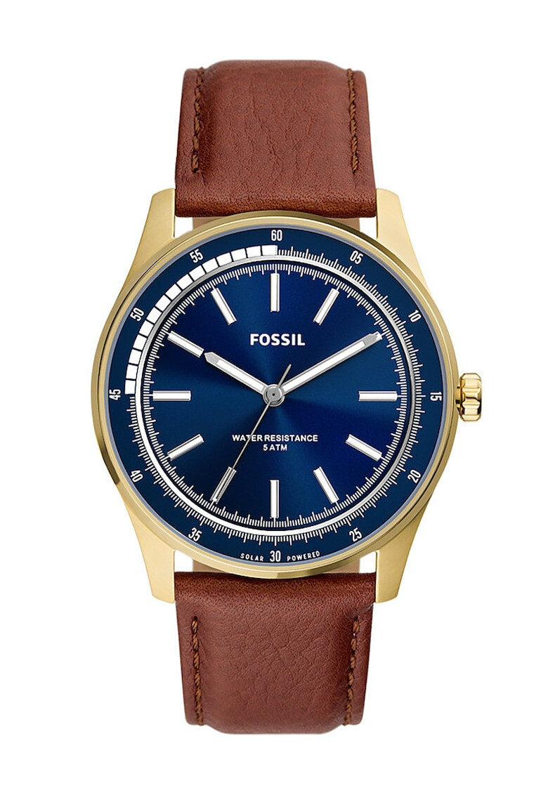 Fossil Соларен часовник с кожена каишка - Pepit.bg