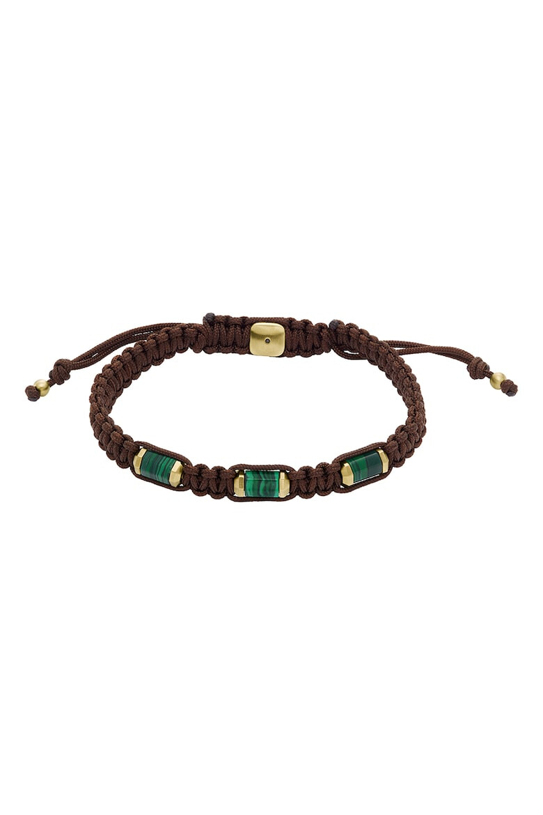 Fossil Сплетена гривна с малахит - Pepit.bg