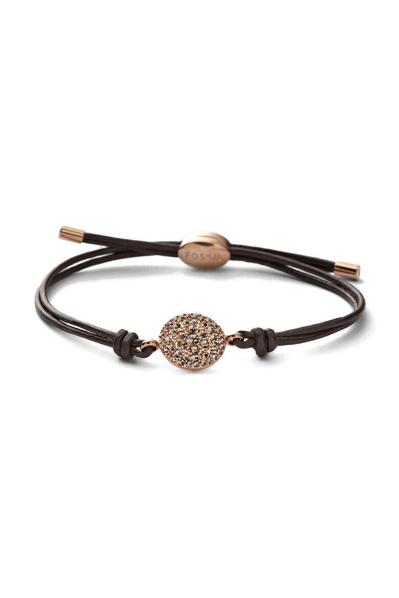 Fossil Тъмнокафява кожена гривна - Pepit.bg