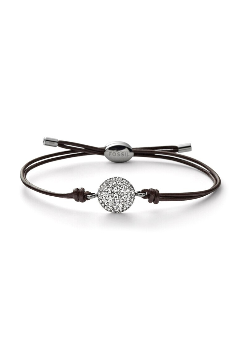 Fossil Тъмнокафява кожена гривна - Pepit.bg