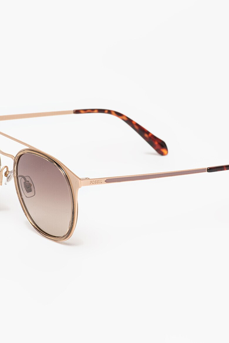 Fossil Унисекс овални слънчеви очила Aviator с градиента - Pepit.bg
