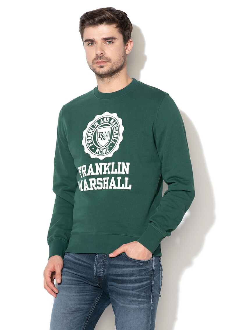 Franklin & Marshall Суитшърт с овално деколте и лого - Pepit.bg