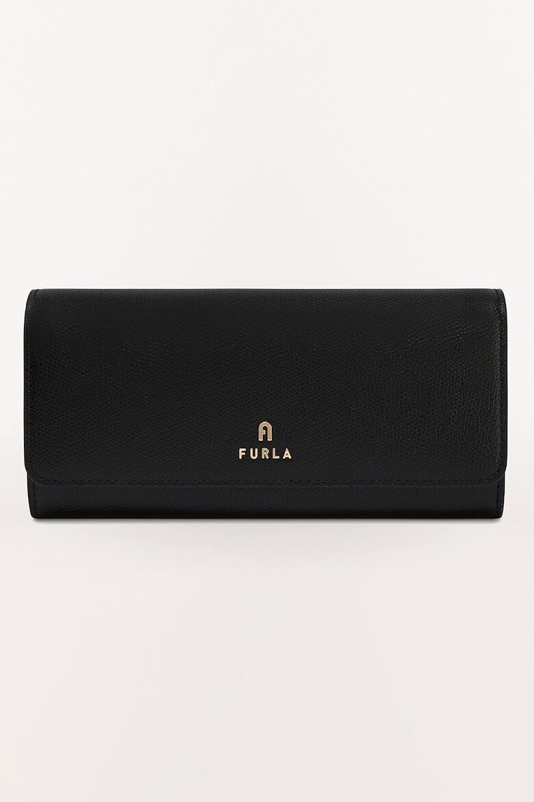 Furla Кожен портфейл Camelia Continental с капаче - Черен - Pepit.bg
