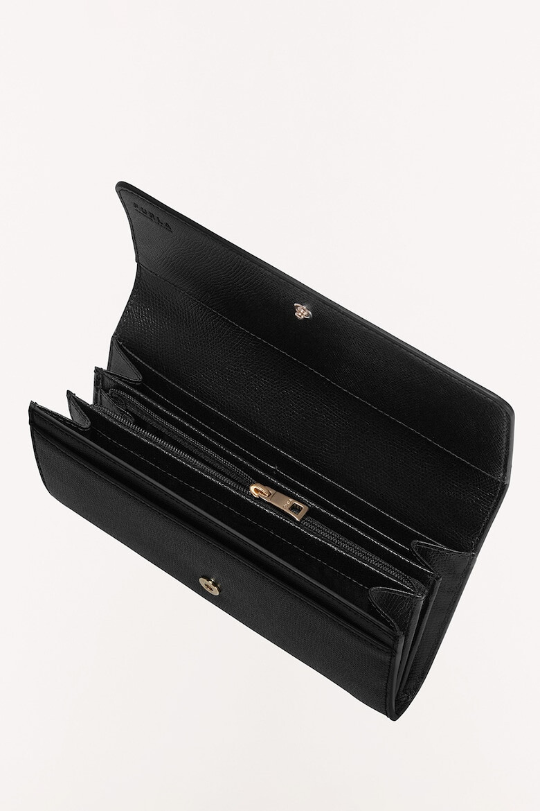 Furla Кожен портфейл Camelia Continental с капаче - Черен - Pepit.bg