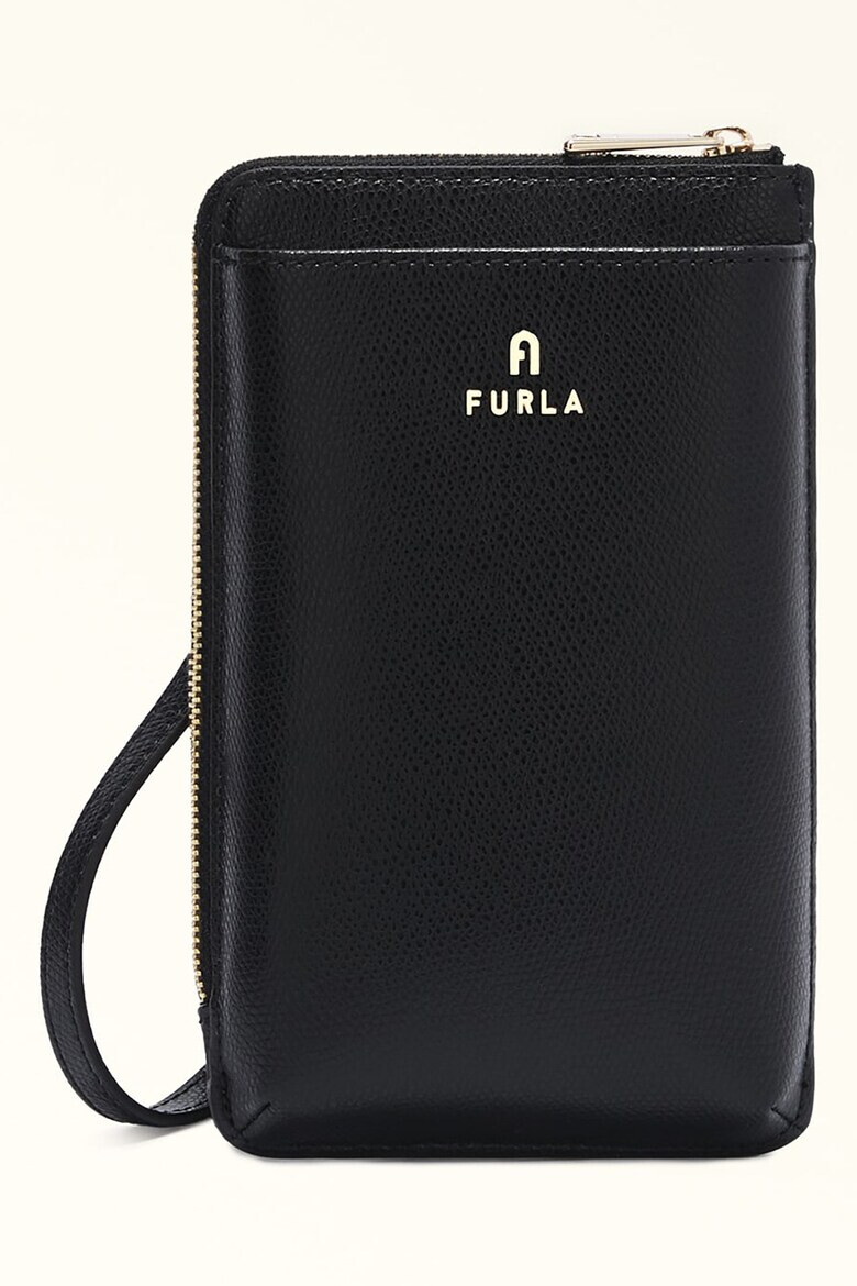 Furla Кожена чанта Camelia с лого - Pepit.bg