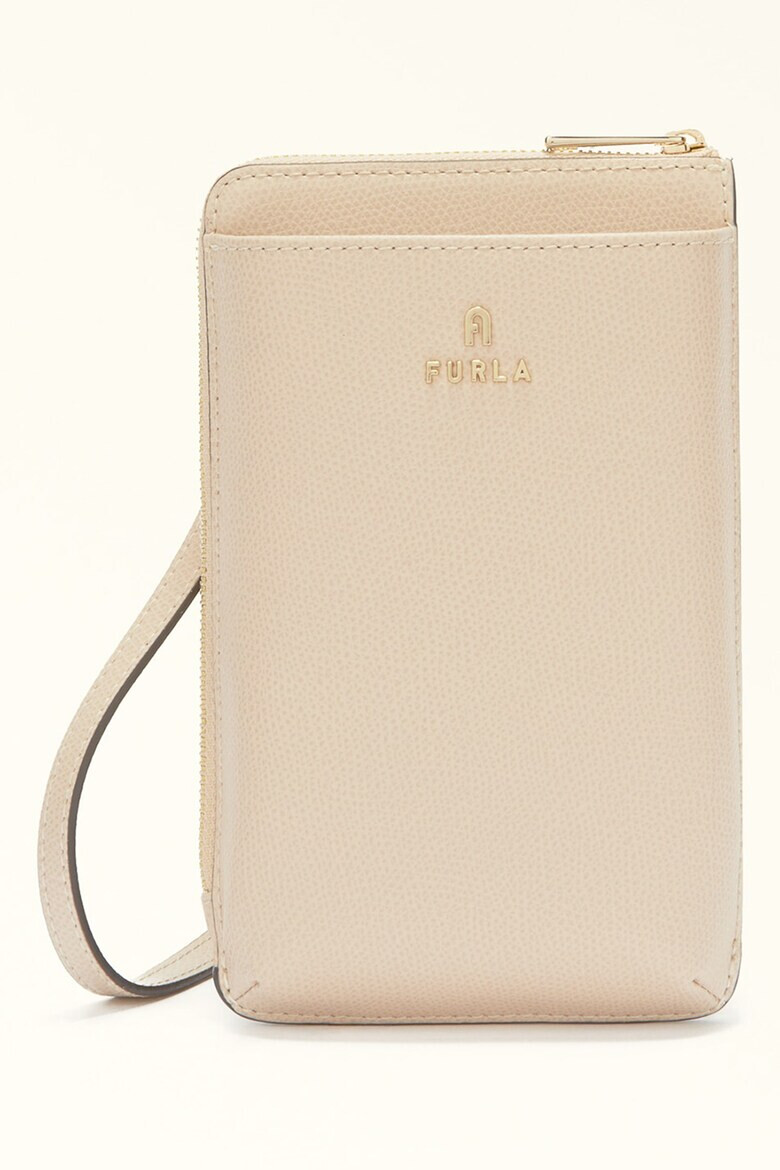 Furla Кожена чанта Camelia с лого - Pepit.bg