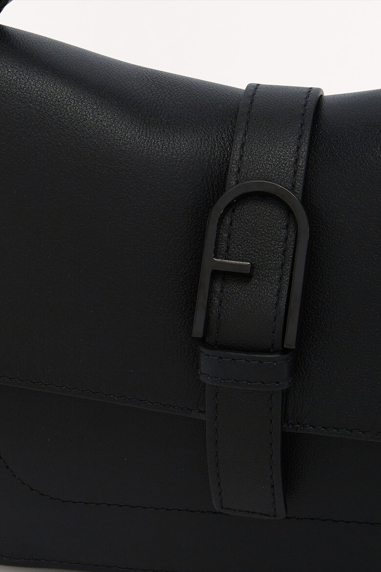 Furla Кожена чанта Flow с отделяща се презрамка - Черен - Pepit.bg