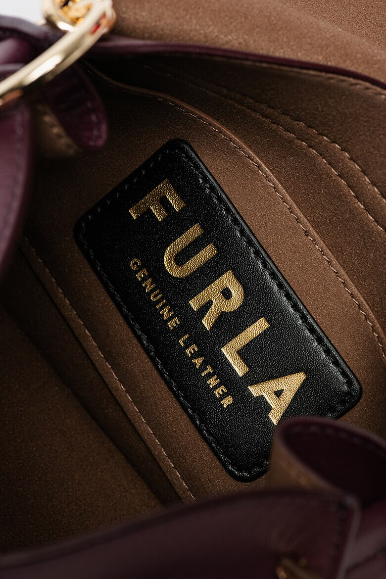 Furla Кожена малка чанта Flow с дръжка отгоре - Pepit.bg