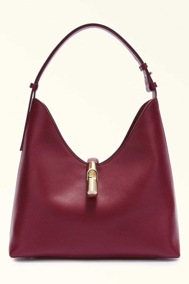 Furla Кожена чанта Хобо Goccia - Бордо - Pepit.bg
