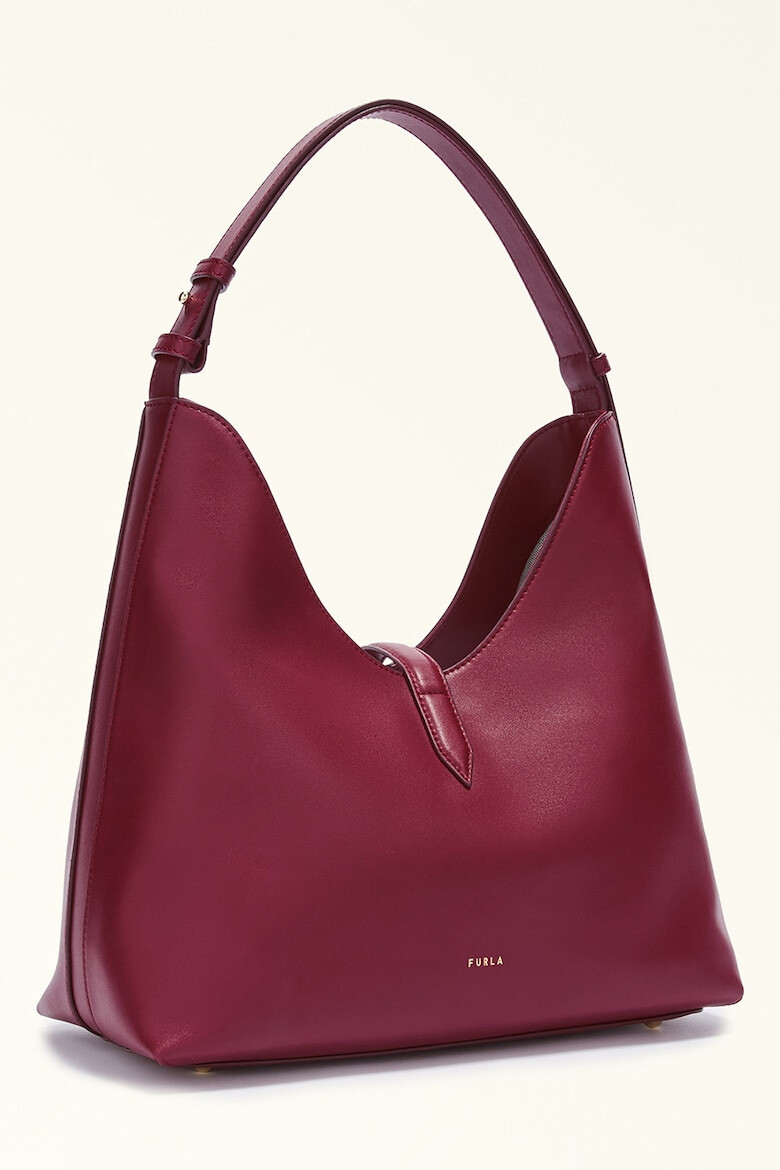 Furla Кожена чанта Хобо Goccia - Бордо - Pepit.bg