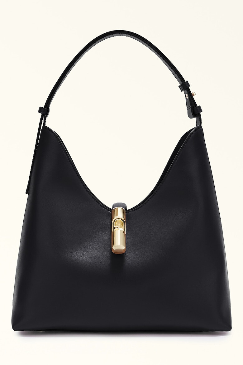 Furla Кожена чанта Хобо Goccia - Черен - Pepit.bg