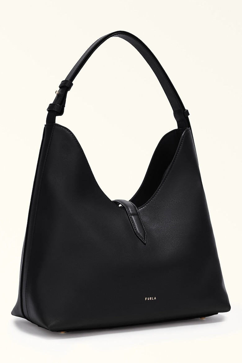 Furla Кожена чанта Хобо Goccia - Черен - Pepit.bg