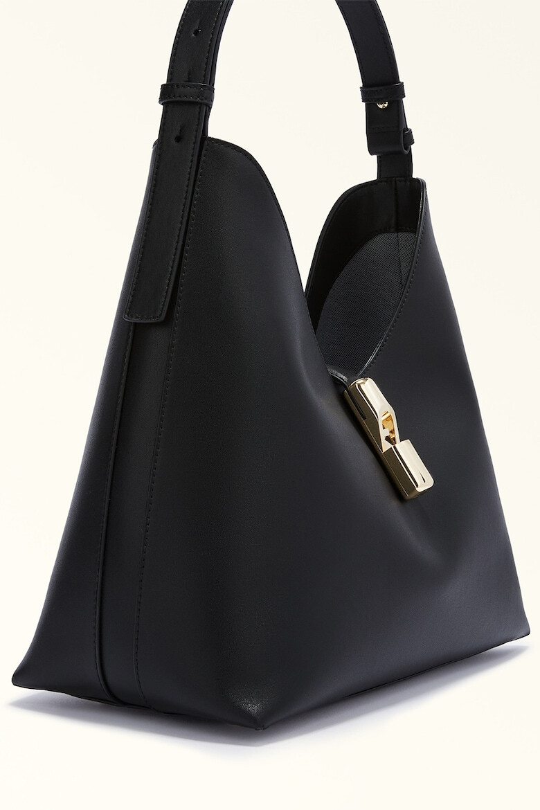 Furla Кожена чанта Хобо Goccia - Черен - Pepit.bg