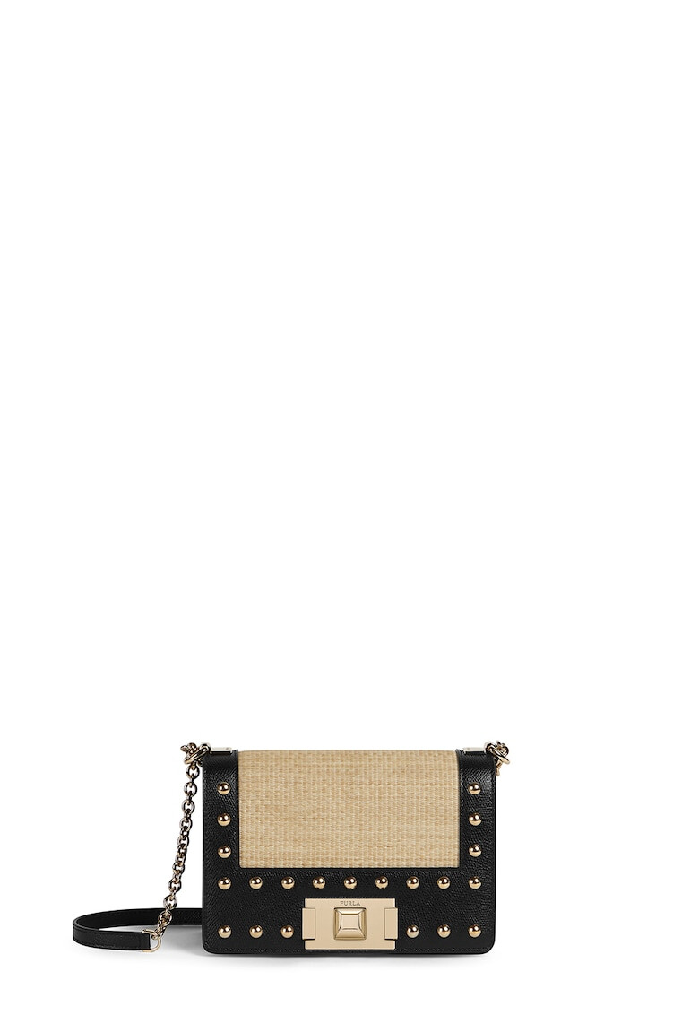 Furla Кожена чанта Mimi с рафия - Pepit.bg