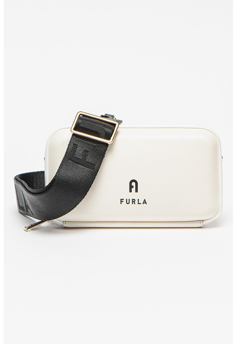Furla Кожена чанта през рамо Iris с лого - Pepit.bg