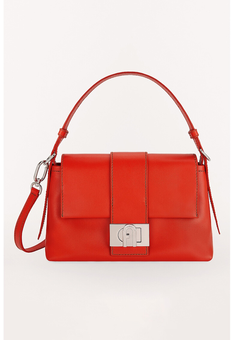 Furla Кожена чанта за рамо Charlie с капаче - Pepit.bg