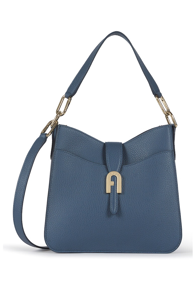 Furla Кожена хобо чанта с лого - Pepit.bg