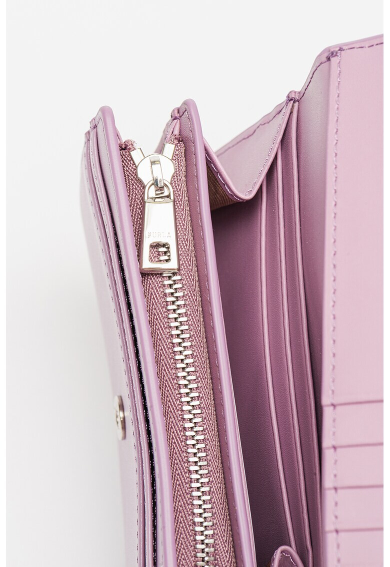 Furla Кожено портмоне Moon Compact с лого - Pepit.bg