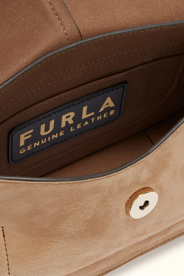 Furla Велурена чанта през рамо Flow - Pepit.bg