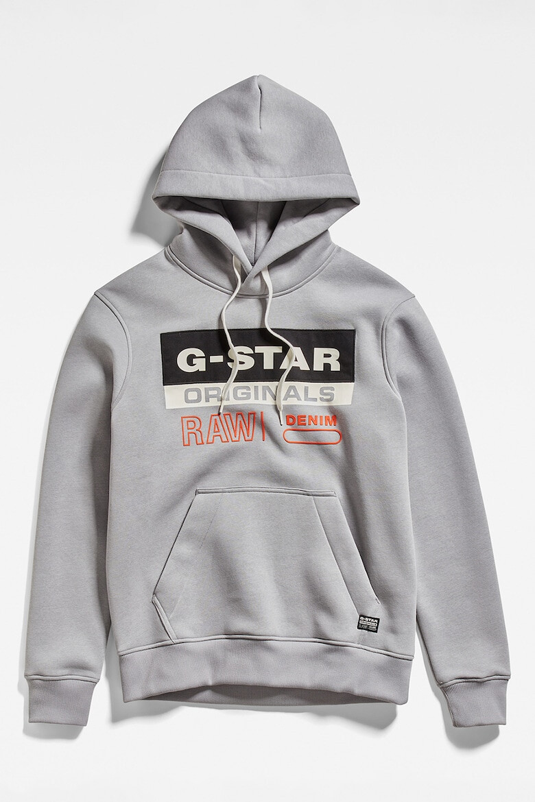 G-Star RAW Худи на лога с джоб тип кенгуру - Pepit.bg