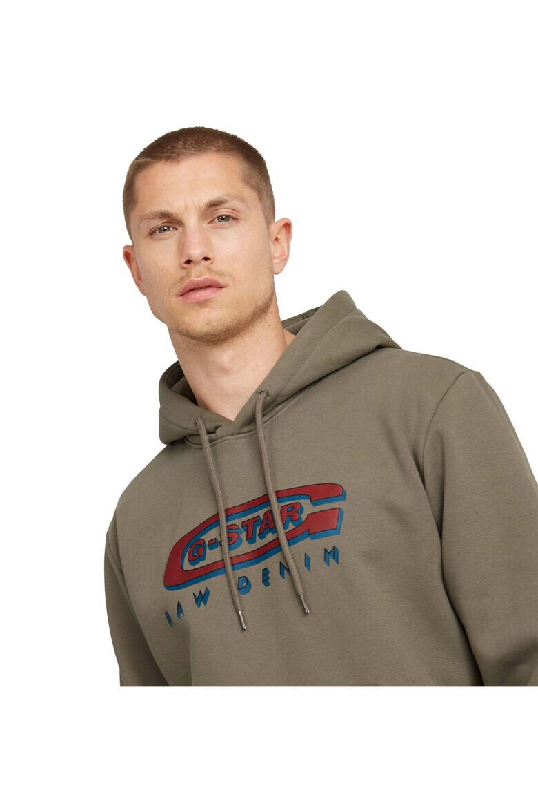 G-STAR Худи с лого и джоб кенгуру - Зелен - Pepit.bg