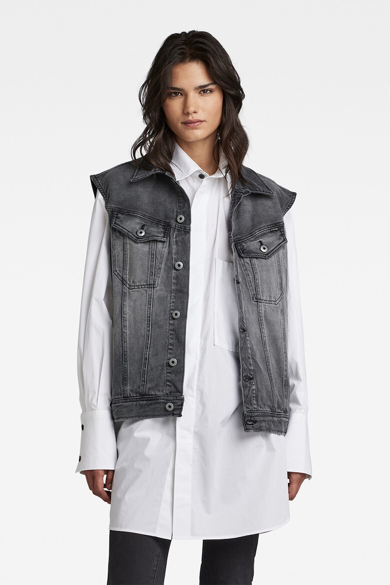 G-Star RAW Уголемен дънков елек с памук - Pepit.bg