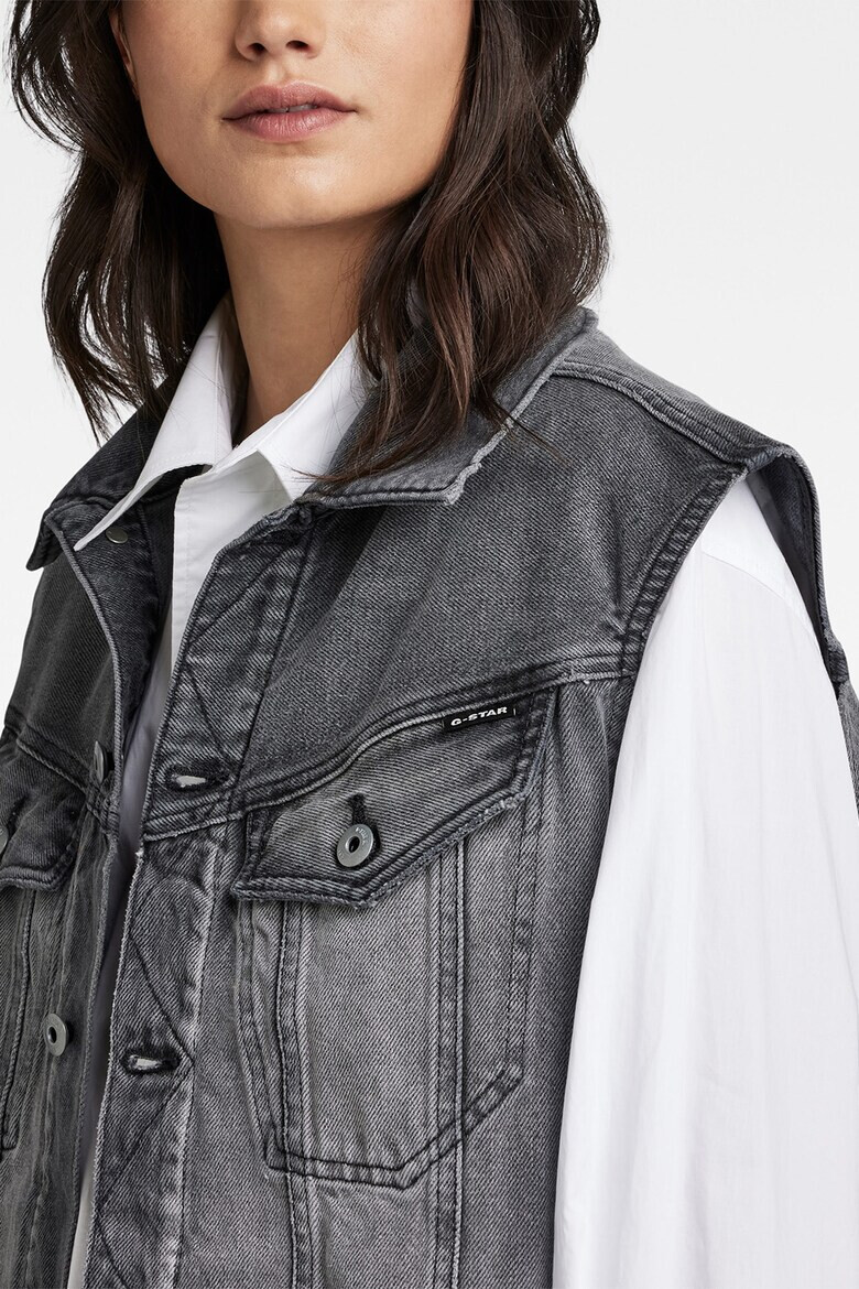 G-Star RAW Уголемен дънков елек с памук - Pepit.bg