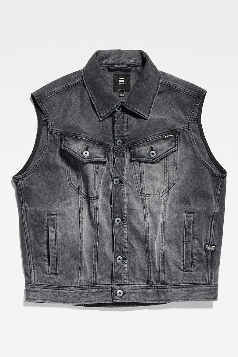 G-Star RAW Уголемен дънков елек с памук - Pepit.bg