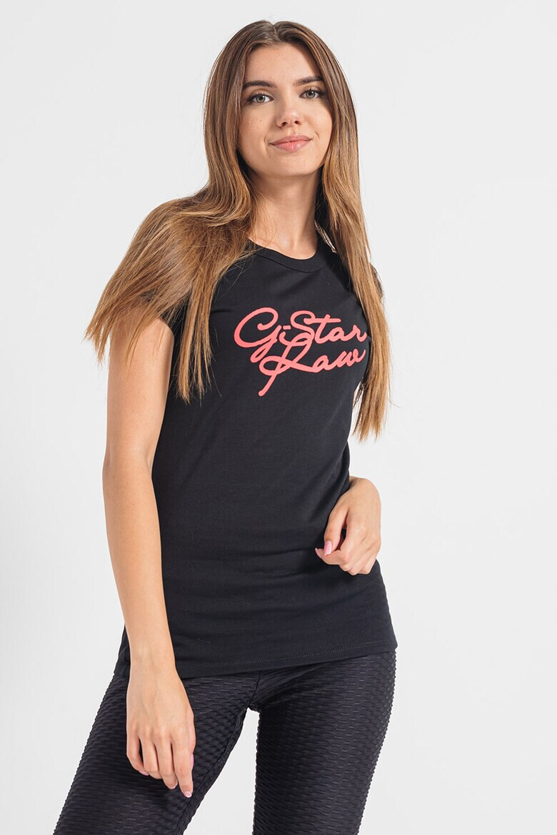 G-Star RAW Вталена памучна тениска Cursive - Pepit.bg