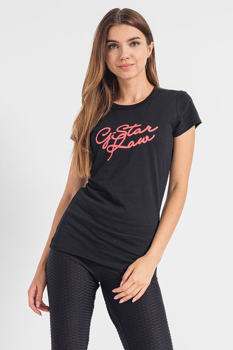 G-Star RAW Вталена памучна тениска Cursive - Pepit.bg