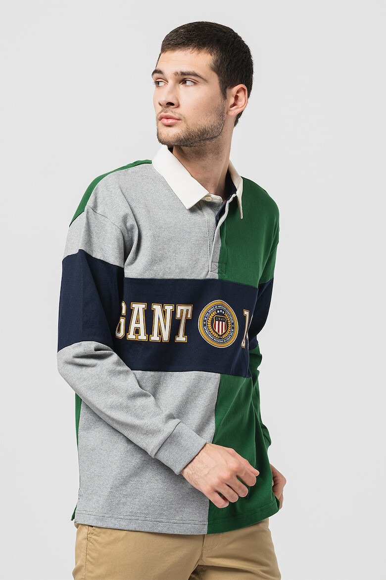 Gant Блуза Crest Shield с яка и цветен блок - Pepit.bg