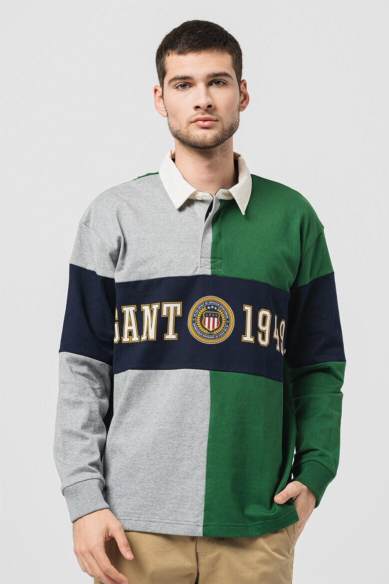 Gant Блуза Crest Shield с яка и цветен блок - Pepit.bg