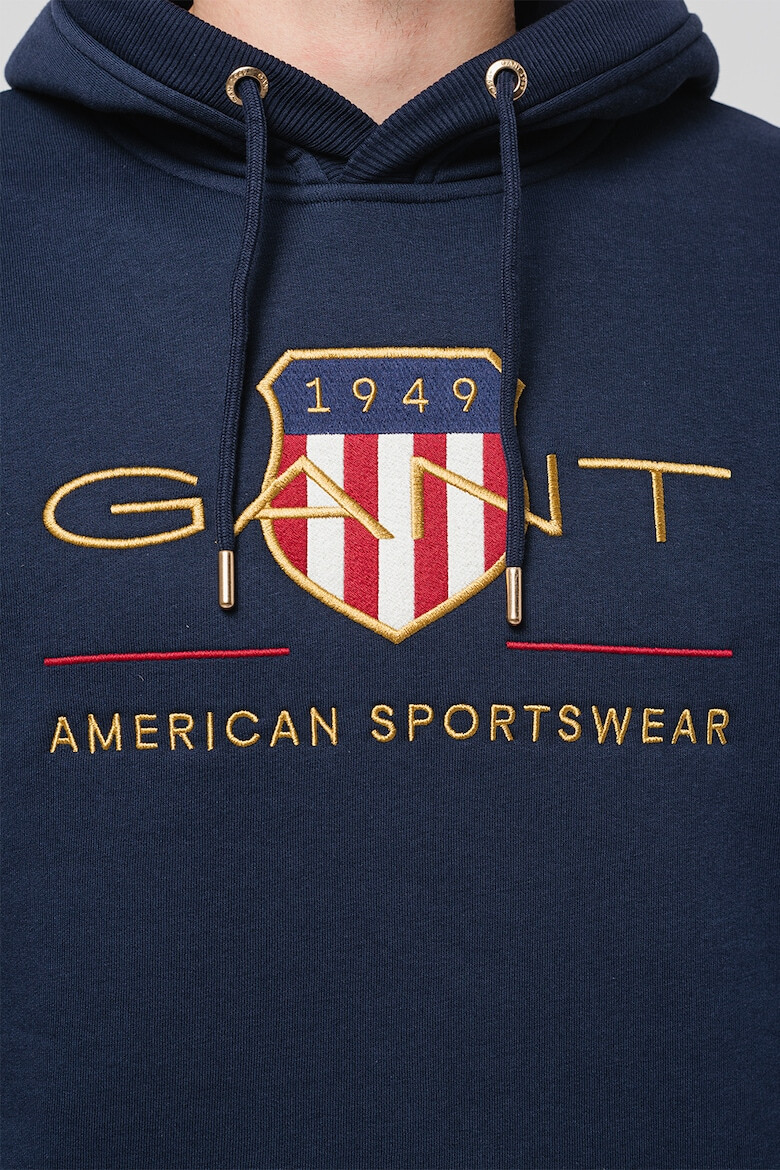 Gant Худи Archive Shield с бродирано лого - Тъмносин - Pepit.bg