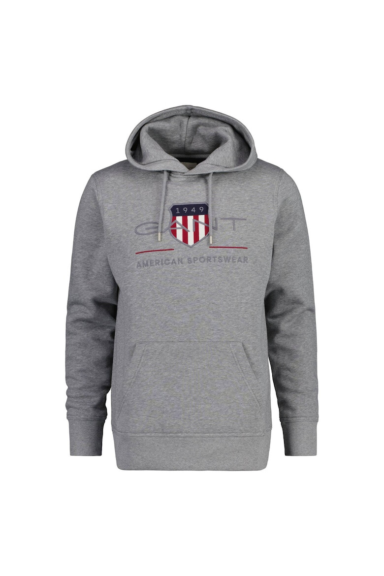 Gant Худи Archive Shield с джоб кенгуру - Сив - Pepit.bg