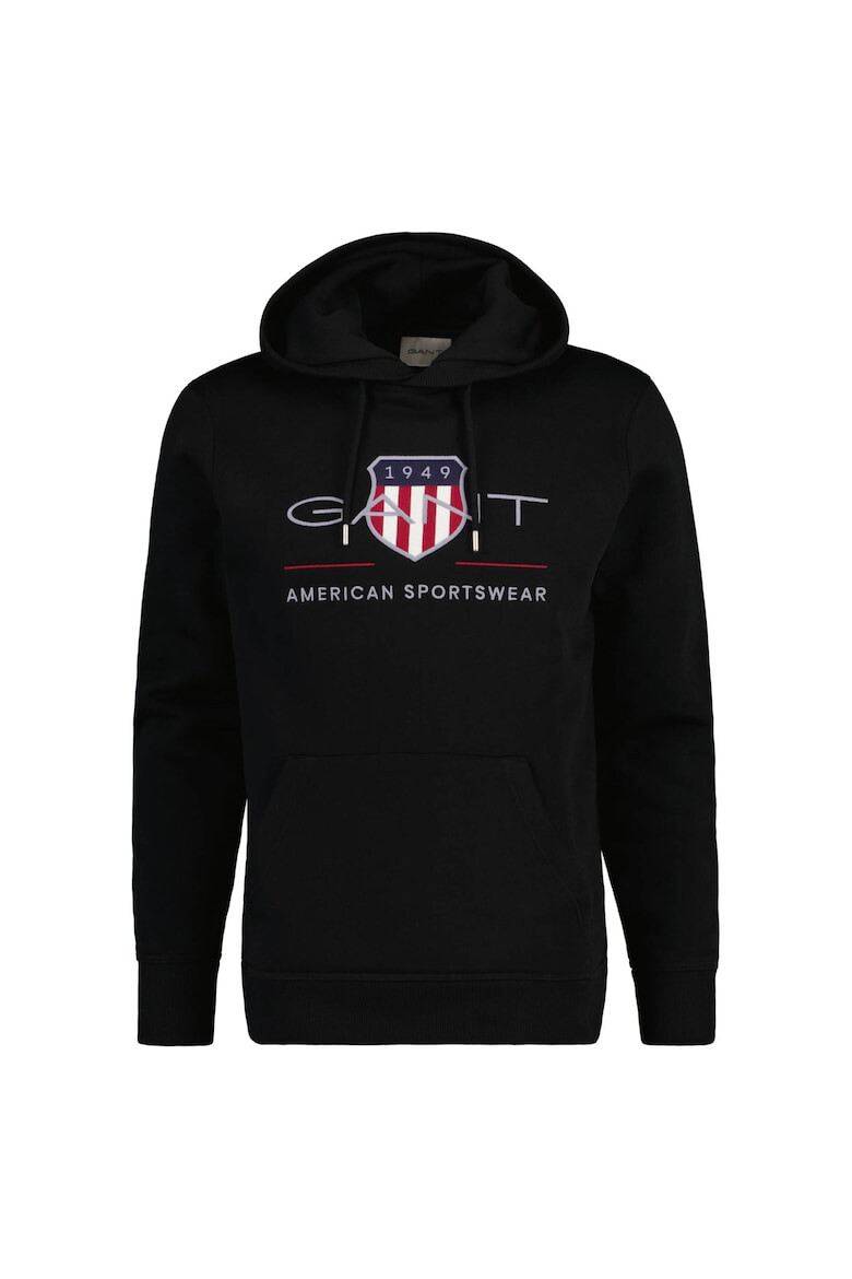 Gant Худи Archive Shield с джоб кенгуру - Черен - Pepit.bg
