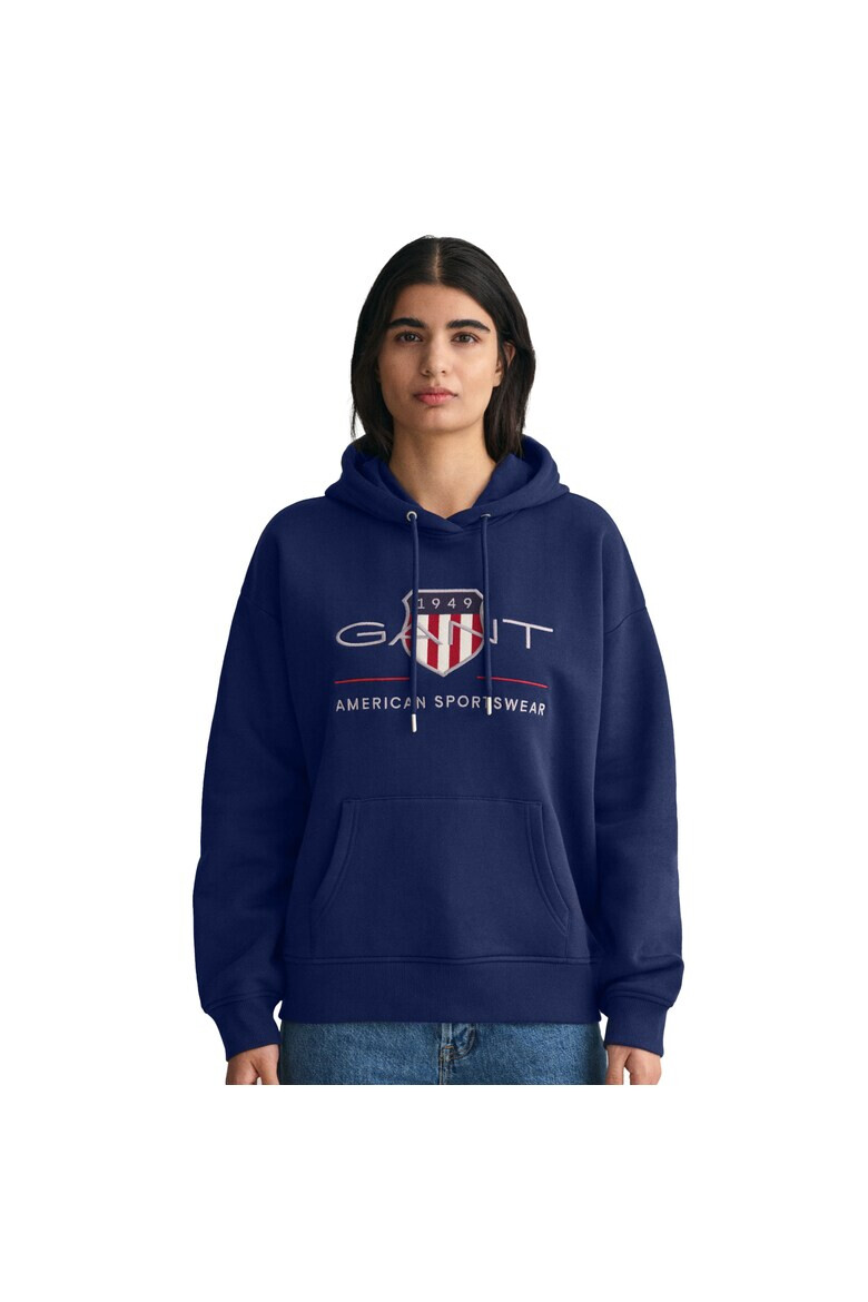 Gant Худи Archive Shield с лого - Тъмносин - Pepit.bg