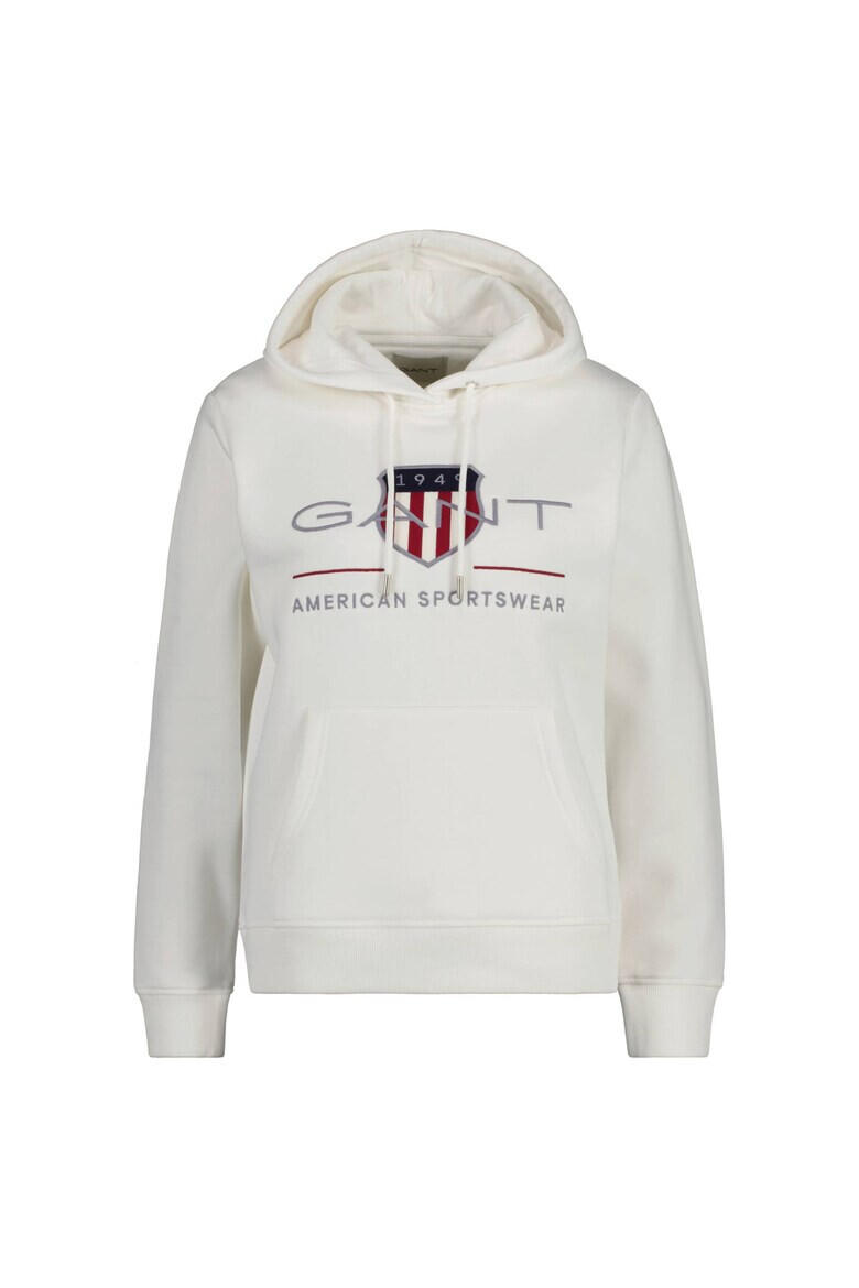 Gant Худи Archive Shield с лого - Мръснобял - Pepit.bg