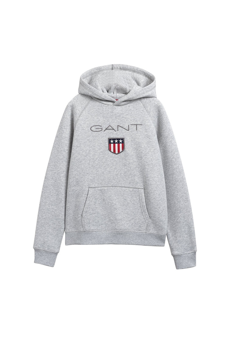 Gant Худи Shield с бродирано лого - Сив - Pepit.bg