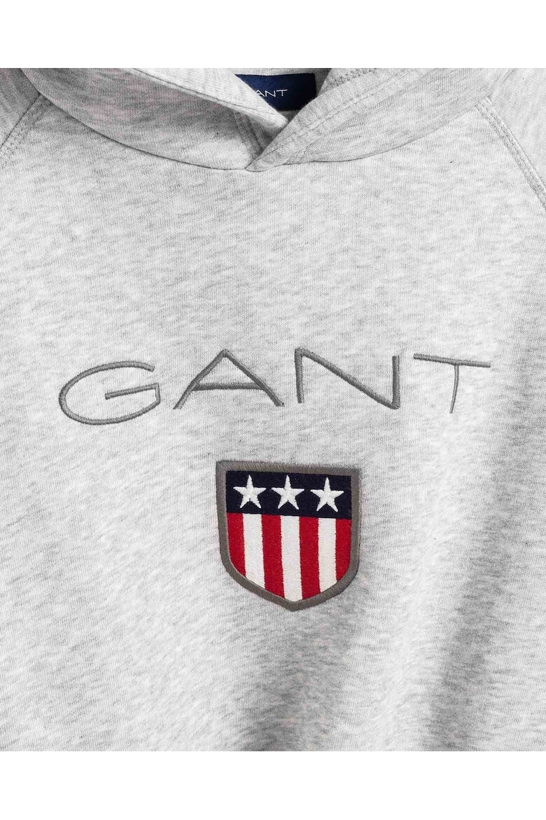 Gant Худи Shield с бродирано лого - Сив - Pepit.bg