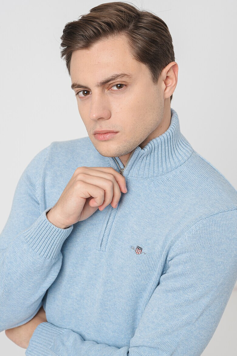 Gant Памучен пуловер с къс цип - Pepit.bg