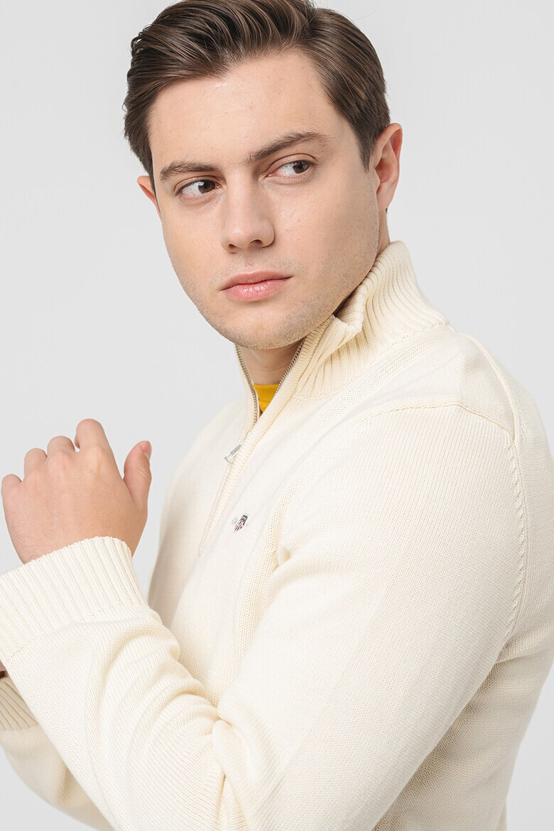 Gant Памучен пуловер с къс цип - Pepit.bg