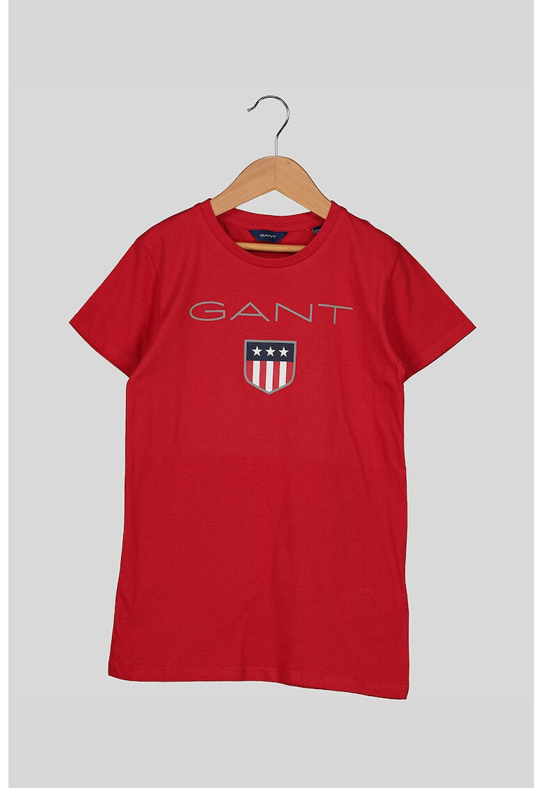 Gant Памучна тениска Shield с лого - Pepit.bg