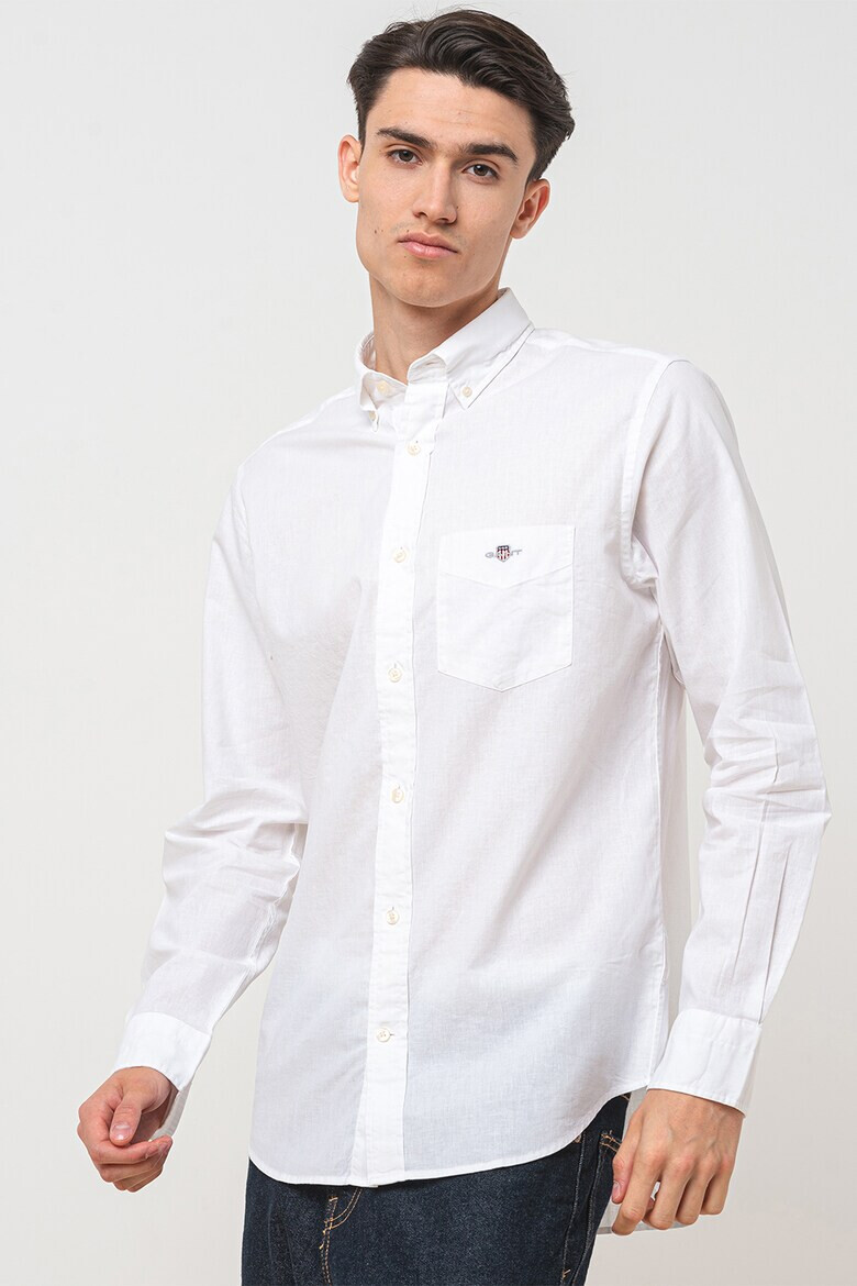 Gant Риза с лен с яка Oxford - Pepit.bg